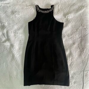 Express Black Dress with Crystal Embellishments